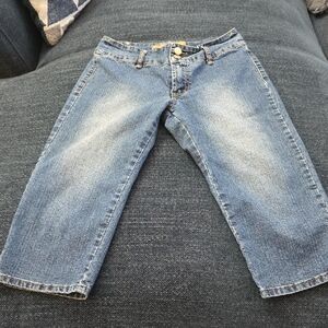 Vintage Stylish Blue Cropped Denim Jeans